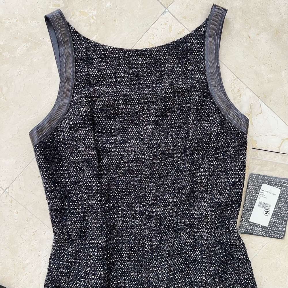 Chanel Vintage Sheath Dress With Leather Detailing - Picture 4 of 11